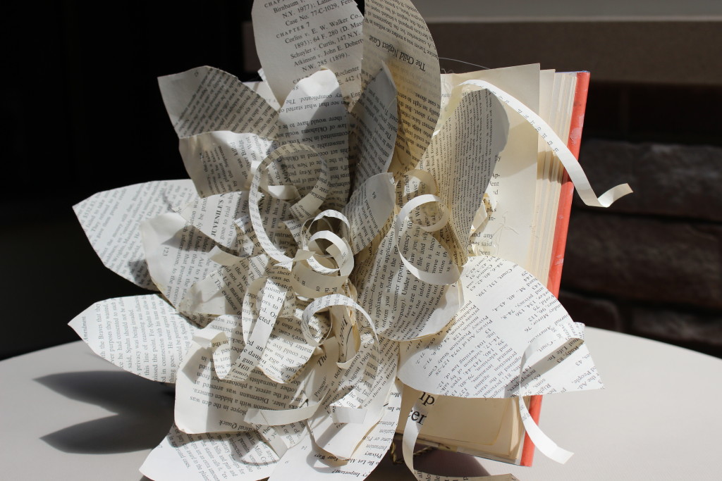 Bouquet of Knowledge: Repurposed hardback book