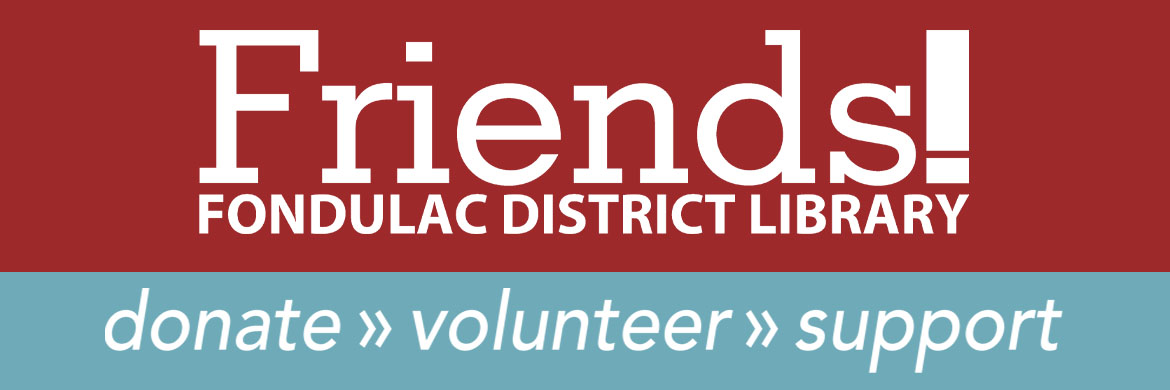 Friends of the Fondulac District Library header "Donate, volunteer, support"