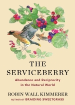 Book cover featuring a gold and black bird among berry branches