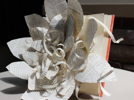 Bouquet of Knowledge: Repurposed hardback book