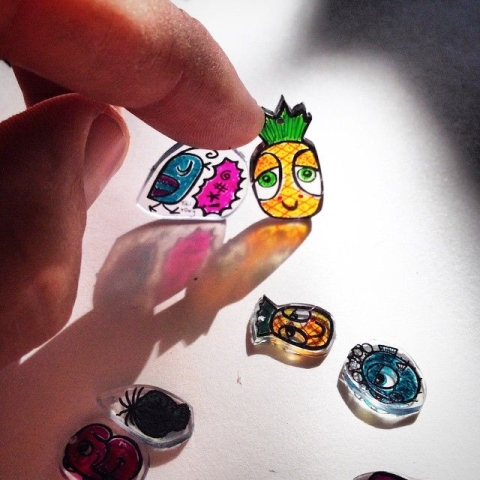 pineapple shrinky dink