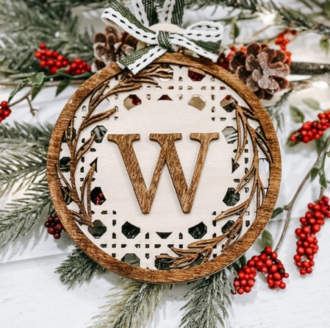 Glowforge Monogram Ornament