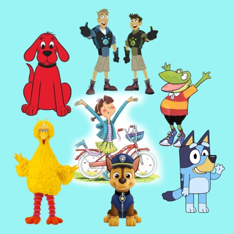 variety of popular children's TV and book characters