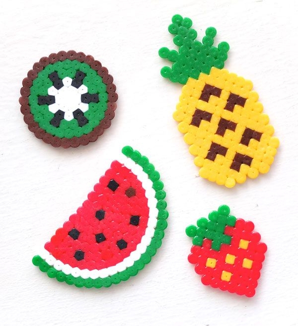 fruits made out of fused perler beads