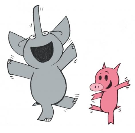 elephant and piggie dancing