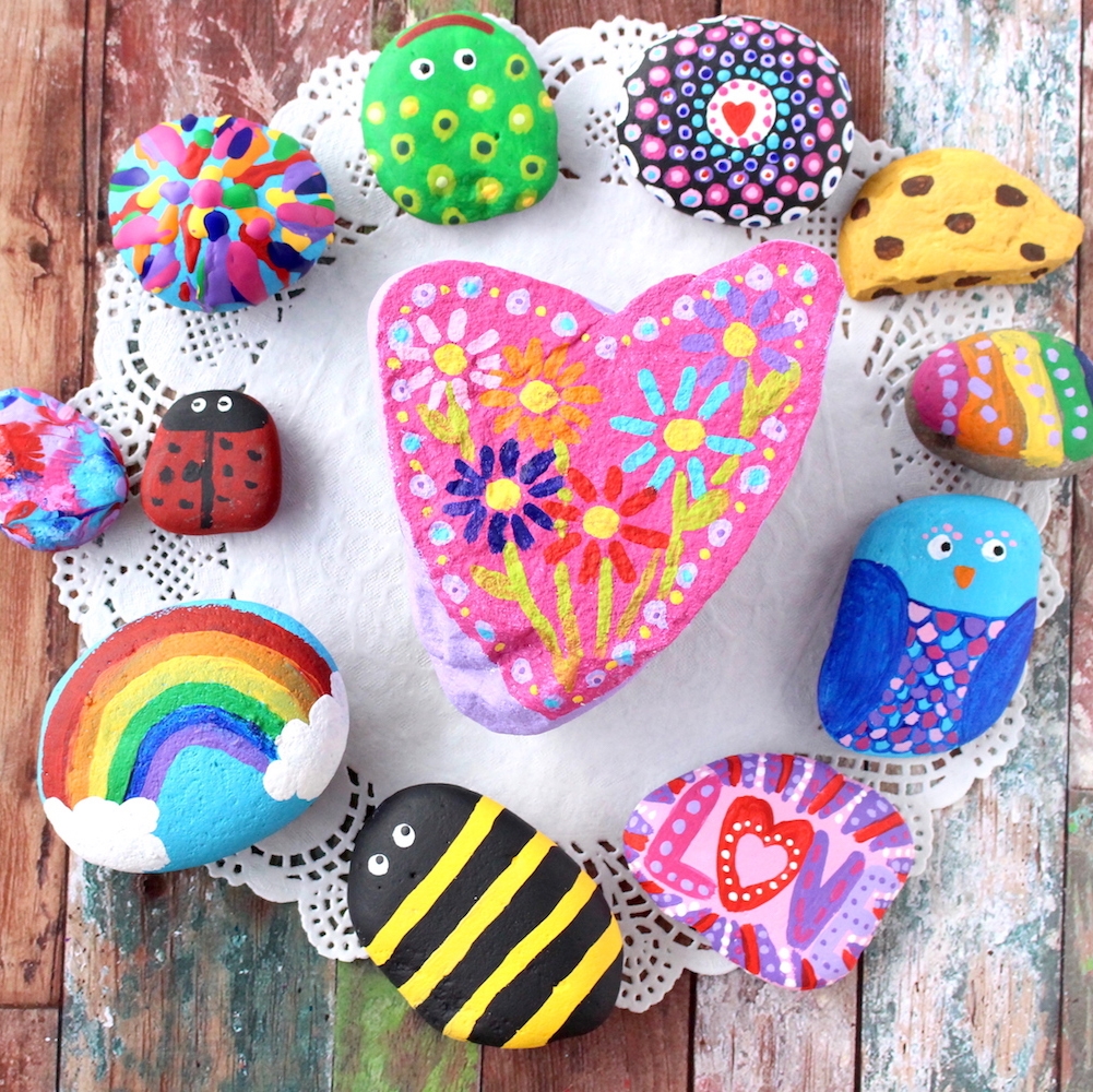 colorful hand-painted rocks