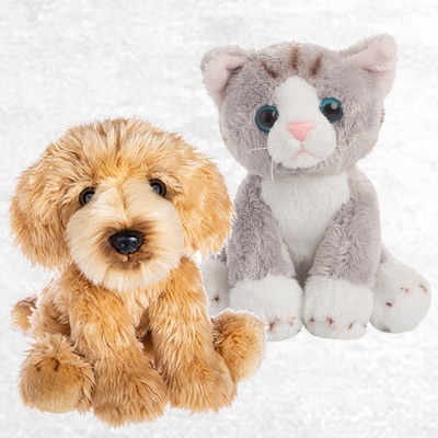 stuffed cat and dog