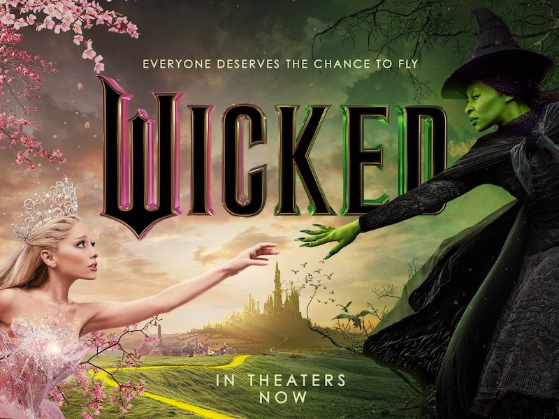 wicked movie promo with Elphaba and Glinda