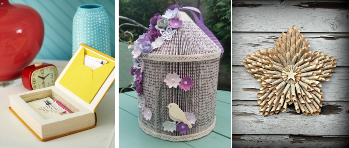 30 Easy To Advanced DIY Crafts With Old Books You Can Do