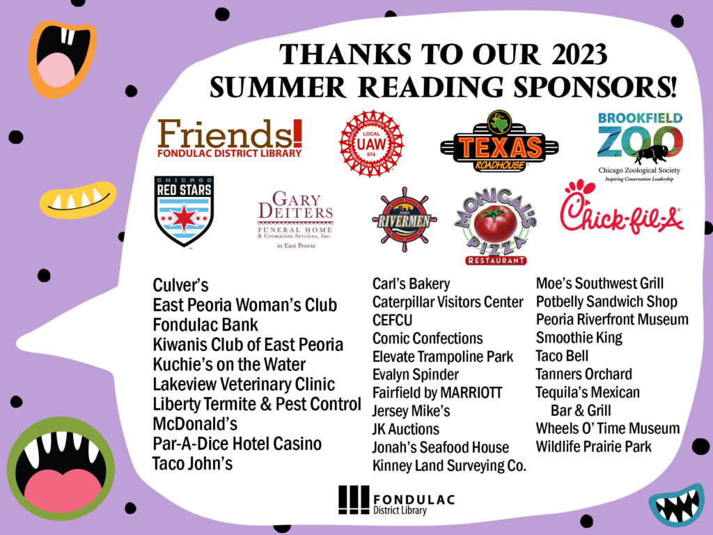 list of summer reading sponsors