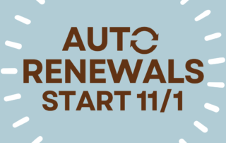 AUTO RENEWALS start 11/1